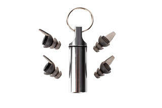 Sig Sauer AXIL XP Reactor Ear Plugs feature a smoke color and come in a keychain carry case